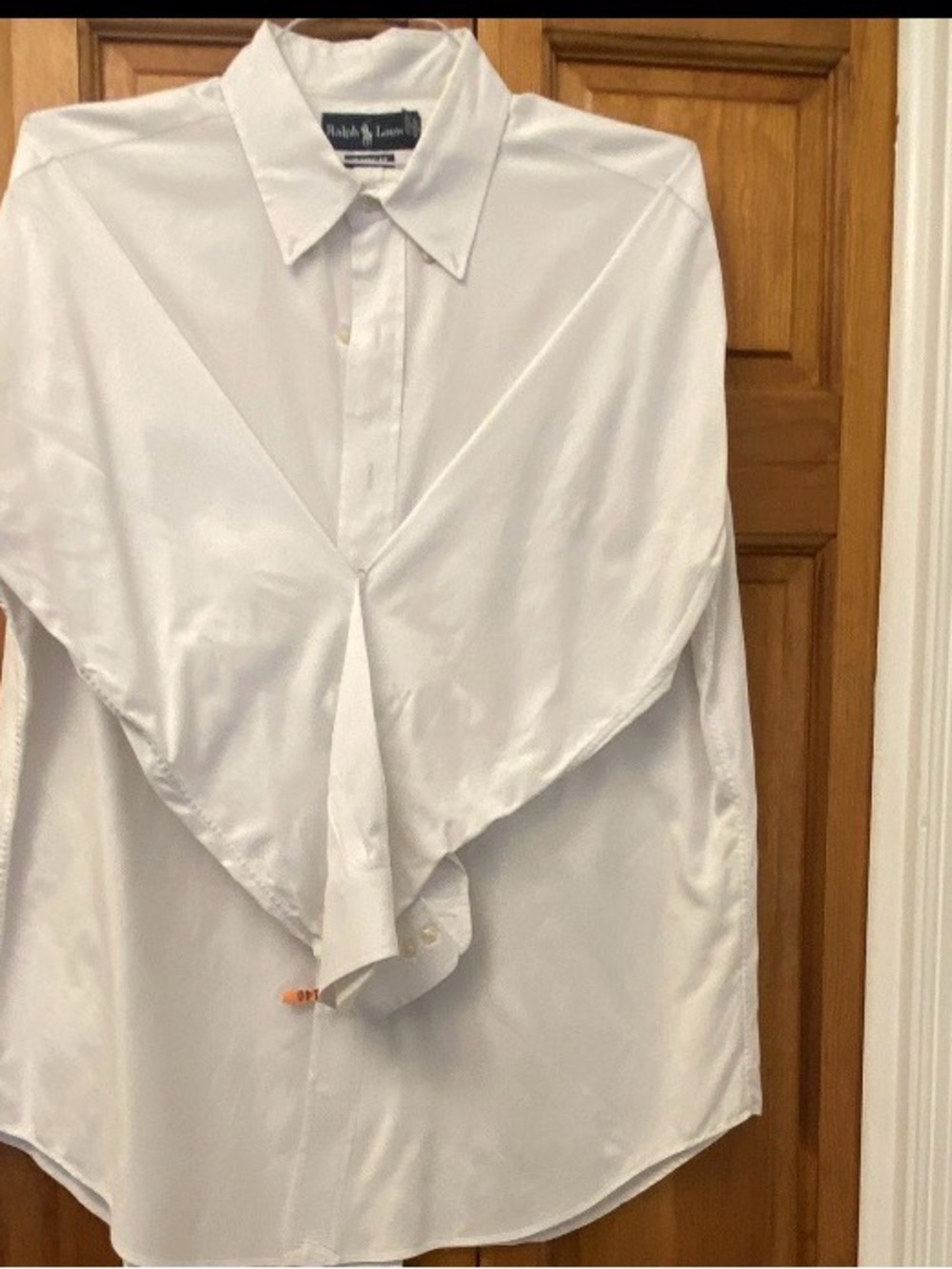Ralph Lauren White Men's Dress Shirt with Pointed Collar